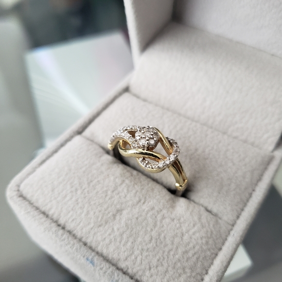 925 sterling , gold, diamond ring - Picture 8 of 11